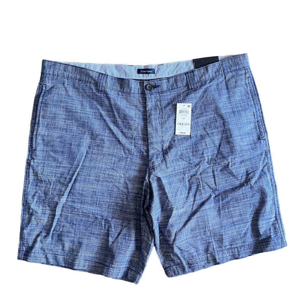 CLUB ROOM Men’s Flat Front Cotton Shorts Waist 42 Inseam 9”